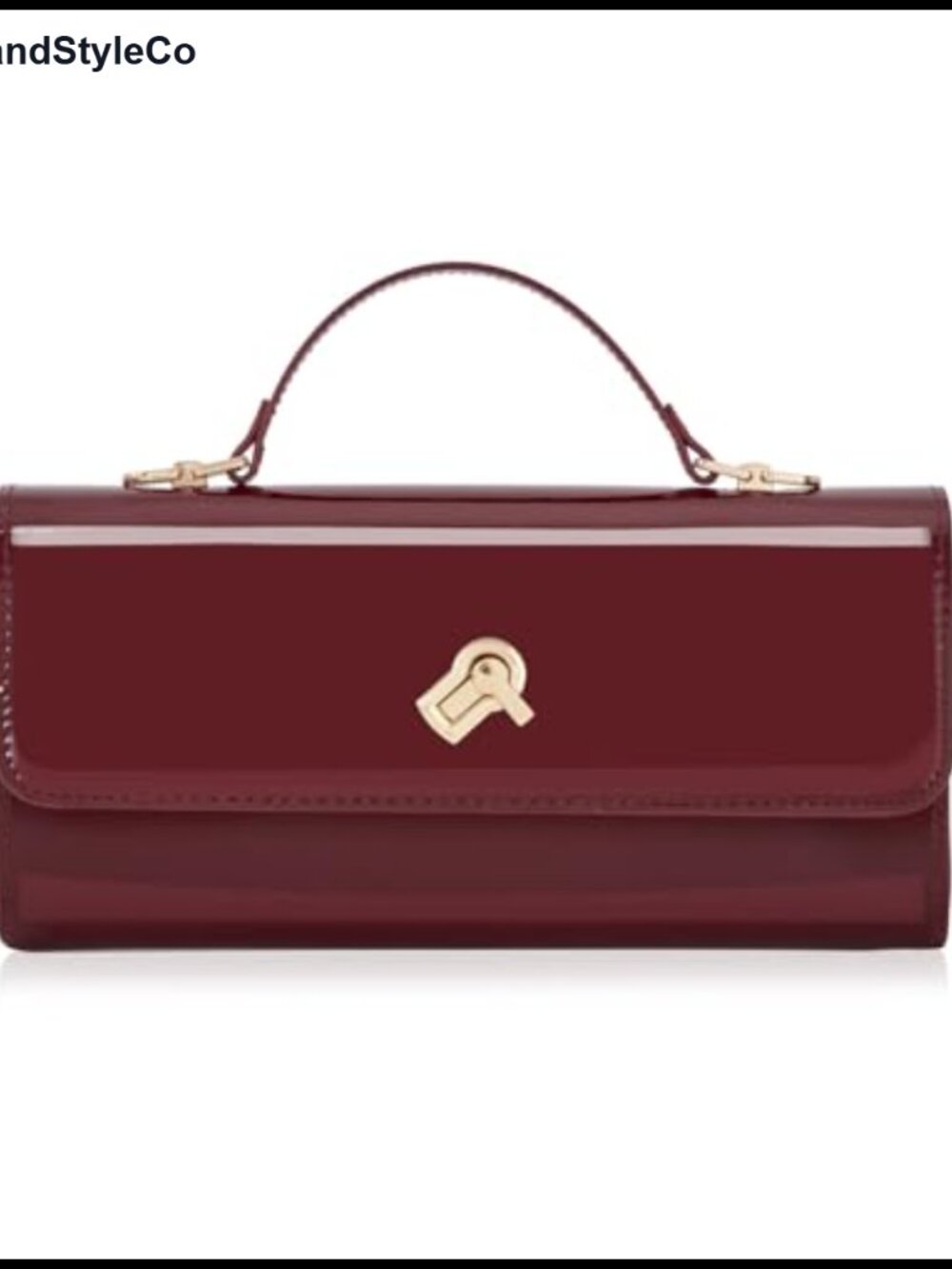 Women Metallic Glossy PU Leather Evening Clutch Purse Square Box Shoulder Bag
